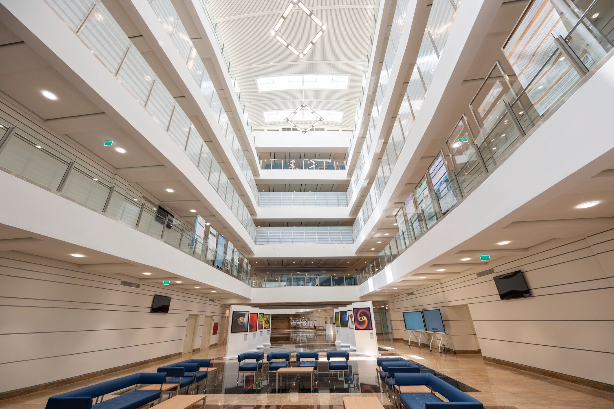 Bright modern atrium representing a high-traffic commercial property